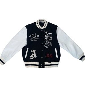 PALM ANGELS 
Smiley X Burning Head Varsity Jacket -‎ Black,Yellow